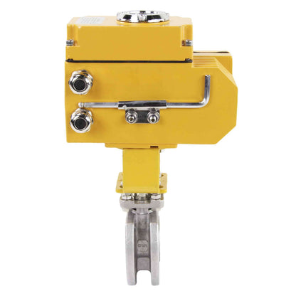 Stainless steel ball valve DNOVA kchmfp-DNOVA-380v, body material - stainless steel AISI 316, ball material - stainless steel AISI 316, seal - PTFE, electric actuator operated