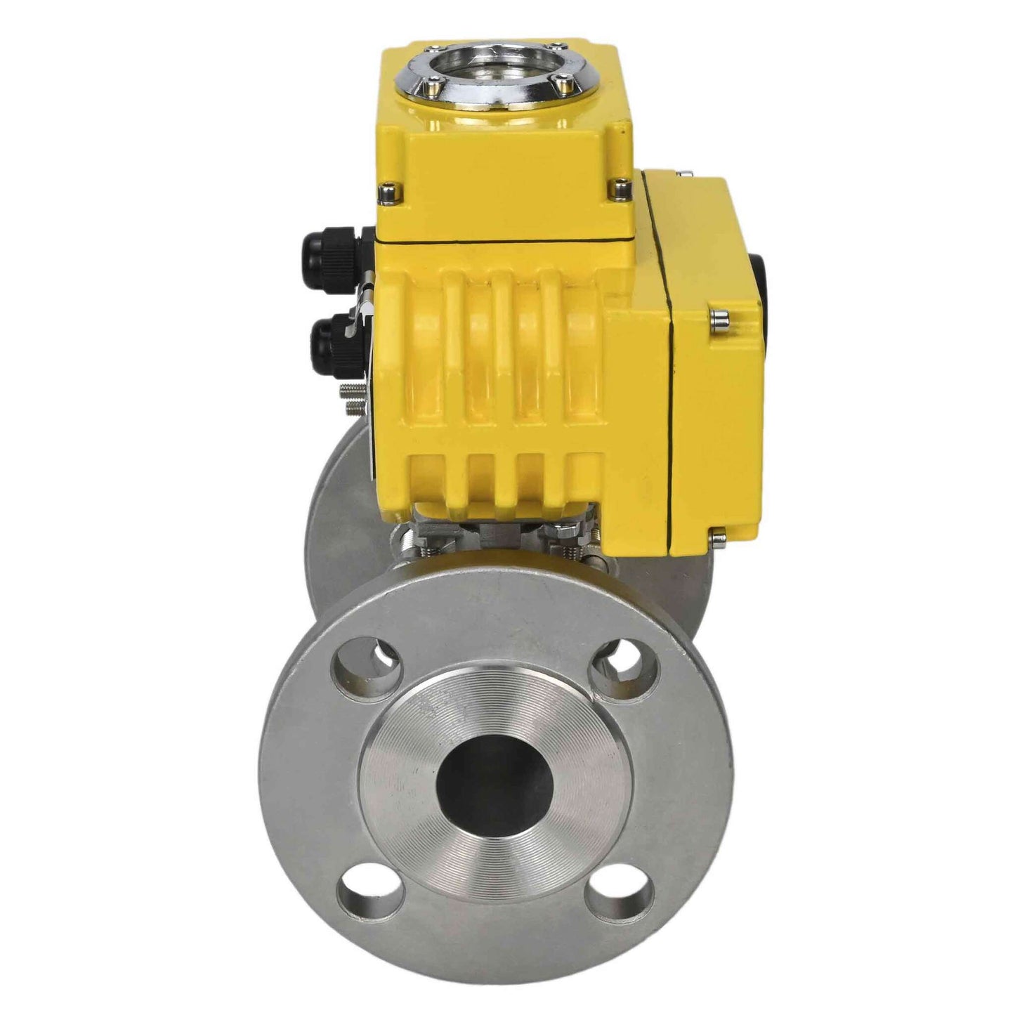 Stainless steel ball valve DNOVA ksfpt-304-180-24v, body material - stainless steel AISI 304, ball material - stainless steel AISI 304, seal - PTFE, electric actuator operated