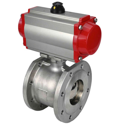 Stainless steel ball valve DNOVA kchmfp-DNOVA-da-4m310-24v, body material - stainless steel AISI 316, ball material - stainless steel AISI 316, seal - PTFE, pneumatic actuator operated