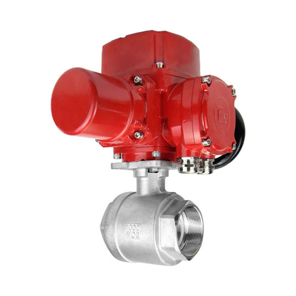 Stainless steel ball valve DNOVA kchmp-DNOVA-ex-110/220v, body material - stainless steel AISI 316, ball material - stainless steel AISI 316, seal - PTFE, electric actuator operated