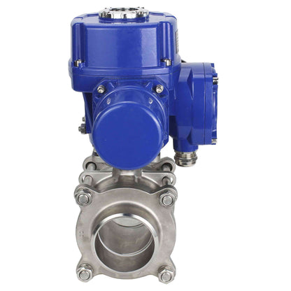 Válvula de bola de acero inoxidable DNOVA BVPP 316.200-ISO PSI914 SS316 paso completo, para soldar, material del cuerpo - acero inoxidable, actuador eléctrico de cuarto de vuelta DNOVA QT-W (M) 220 V