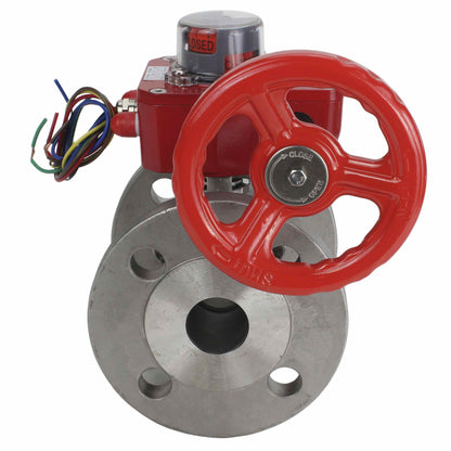 Válvula de bola de acero inoxidable DNOVA kchfp HGBF, material del cuerpo - acero inoxidable AISI 316L, material de la bola - acero inoxidable AISI 316L, junta - PTFE, accionada por maneta