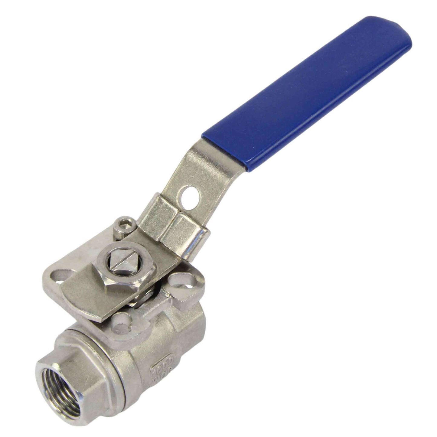 Stainless steel ball valve DNOVA BV3232P(2pc)-FP-T-ISO-H PN63, full port, Threaded connection, with ISO 5211 mounting pad and handle
