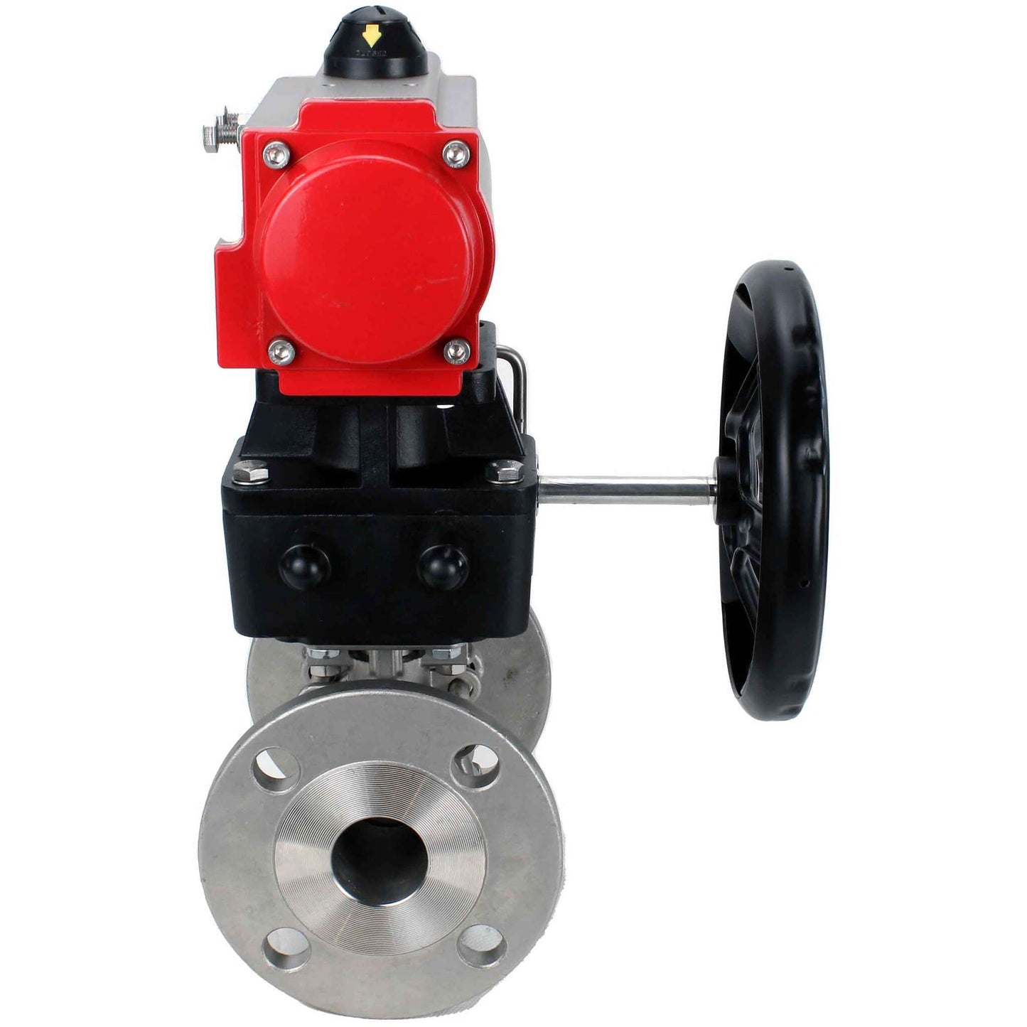 Stainless steel ball valve DNOVA ksfpt-304-180-da-hdm, body material - stainless steel AISI 304, ball material - stainless steel AISI 304, seal - PTFE, pneumatic actuator operated