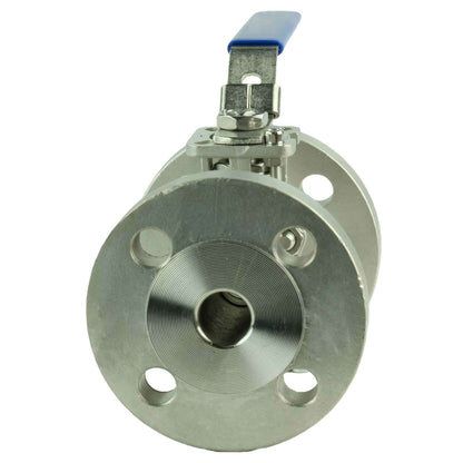 Stainless steel ball valve DNOVA BV3232P(2pc)-FP-F-ISO-H full port, flanged connection Class 150/300, with ISO 5211 mounting pad and handle