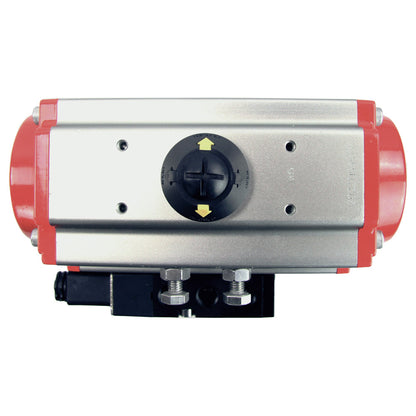 Stainless steel ball valve DNOVA 3h-l-rpss316200mm-iso-pnevpr-sa-rasp-24v, body material - stainless steel AISI 316, ball material - stainless steel AISI 316, seal - PTFE, pneumatic actuator operated