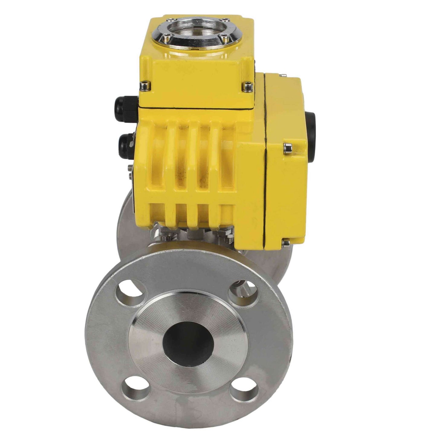 صمام كروي من الفولاذ المقاوم للصدأ DNOVA BVFPT-ISO.316.180 PSI580، ثلاثي الأجزاء، مادة الهيكل: الفولاذ المقاوم للصدأ SS316، الختم: PTFE، ذو شفة، منفذ كامل، مشغل كهربائي DNOVA-003، 220 فولت