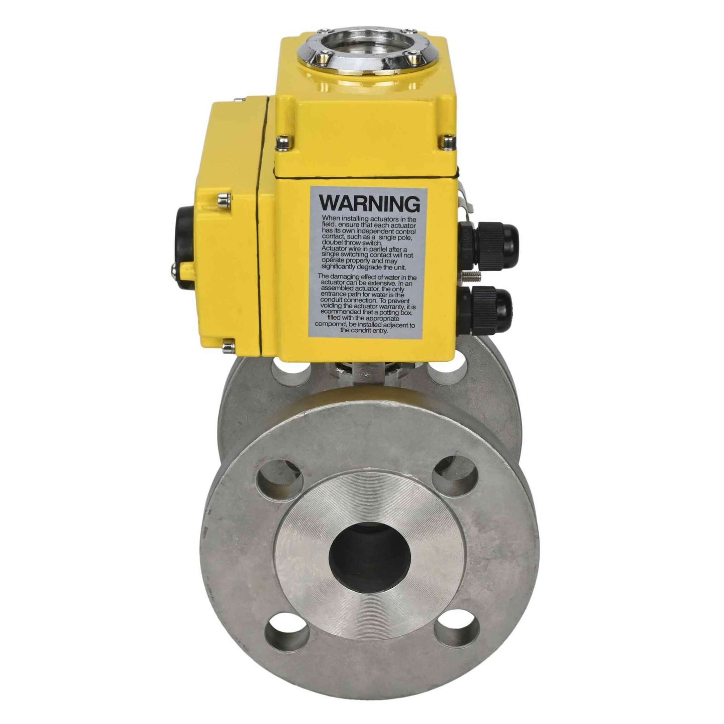 صمام كروي من الفولاذ المقاوم للصدأ DNOVA kchfp-DNOVA-110/220v-4-20ma، مادة الجسم - الفولاذ المقاوم للصدأ AISI 316، مادة الكرة - الفولاذ المقاوم للصدأ AISI 316، الختم - PTFE، مشغل كهربائي.