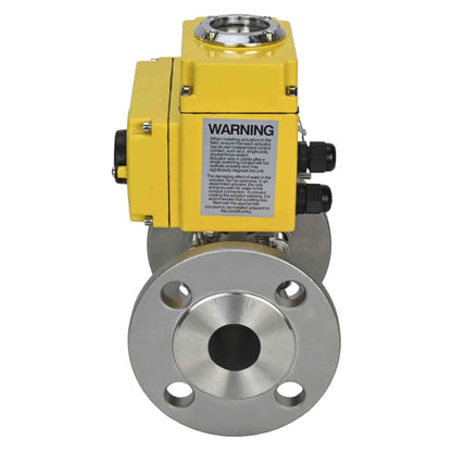 Stainless steel ball valve DNOVA ksfpt-316-180-24v, body material - stainless steel AISI 316, ball material - stainless steel AISI 316, seal - PTFE, electric actuator operated