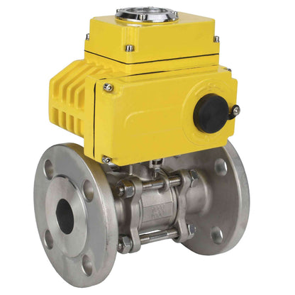 صمام كروي من الفولاذ المقاوم للصدأ DNOVA BVFPT-ISO.316.180 PSI580، ثلاثي الأجزاء، مادة الهيكل: الفولاذ المقاوم للصدأ SS316، الختم: PTFE، ذو شفة، منفذ كامل، مشغل كهربائي DNOVA-003، 220 فولت