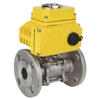 Stainless steel ball valve DNOVA ksfpt-304-180-110/220v, body material - stainless steel AISI 304, ball material - stainless steel AISI 304, seal - PTFE, electric actuator operated