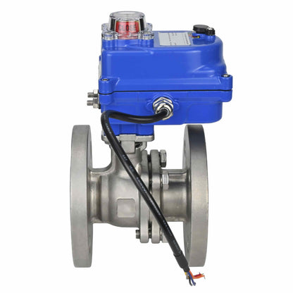 Válvula de bola de acero inoxidable DNOVA kchfp-DNOVA-12v, material del cuerpo: acero inoxidable AISI 316, material de la bola: acero inoxidable AISI 316, junta: PTFE, accionamiento por actuador eléctrico.