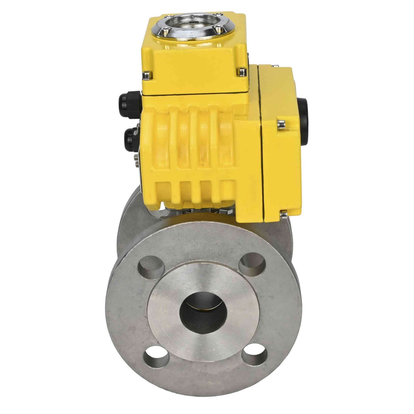 صمام كروي من الفولاذ المقاوم للصدأ DNOVA kchfp-DNOVA-110/220v-4-20ma، مادة الجسم - الفولاذ المقاوم للصدأ AISI 316، مادة الكرة - الفولاذ المقاوم للصدأ AISI 316، الختم - PTFE، مشغل كهربائي.
