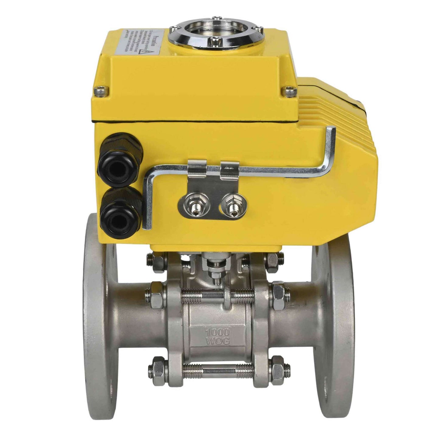 Stainless steel ball valve DNOVA ksfpt-316-180-380v, body material - stainless steel AISI 316, ball material - stainless steel AISI 316, seal - PTFE, electric actuator operated