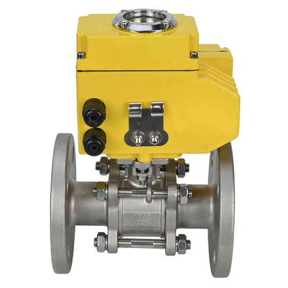 Stainless steel ball valve DNOVA ksfpt-316-180-24v, body material - stainless steel AISI 316, ball material - stainless steel AISI 316, seal - PTFE, electric actuator operated