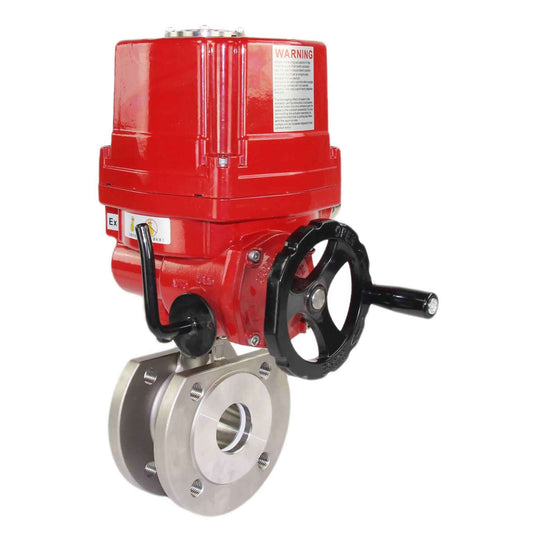 Stainless steel ball valve DNOVA kchmfp-DNOVA-ex-380v, body material - stainless steel AISI 316, ball material - stainless steel AISI 316, seal - PTFE, electric actuator operated