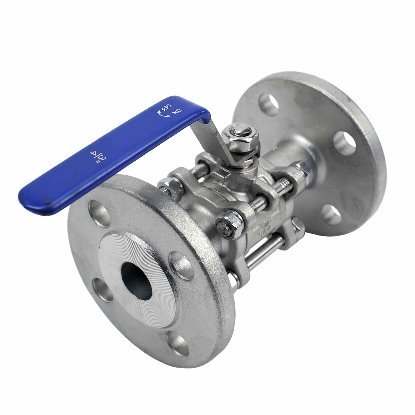 Stainless steel ball valve DNOVA BV.F.Fp.T.316.180 580 psi, SS316, full port, flanged connection, with handle