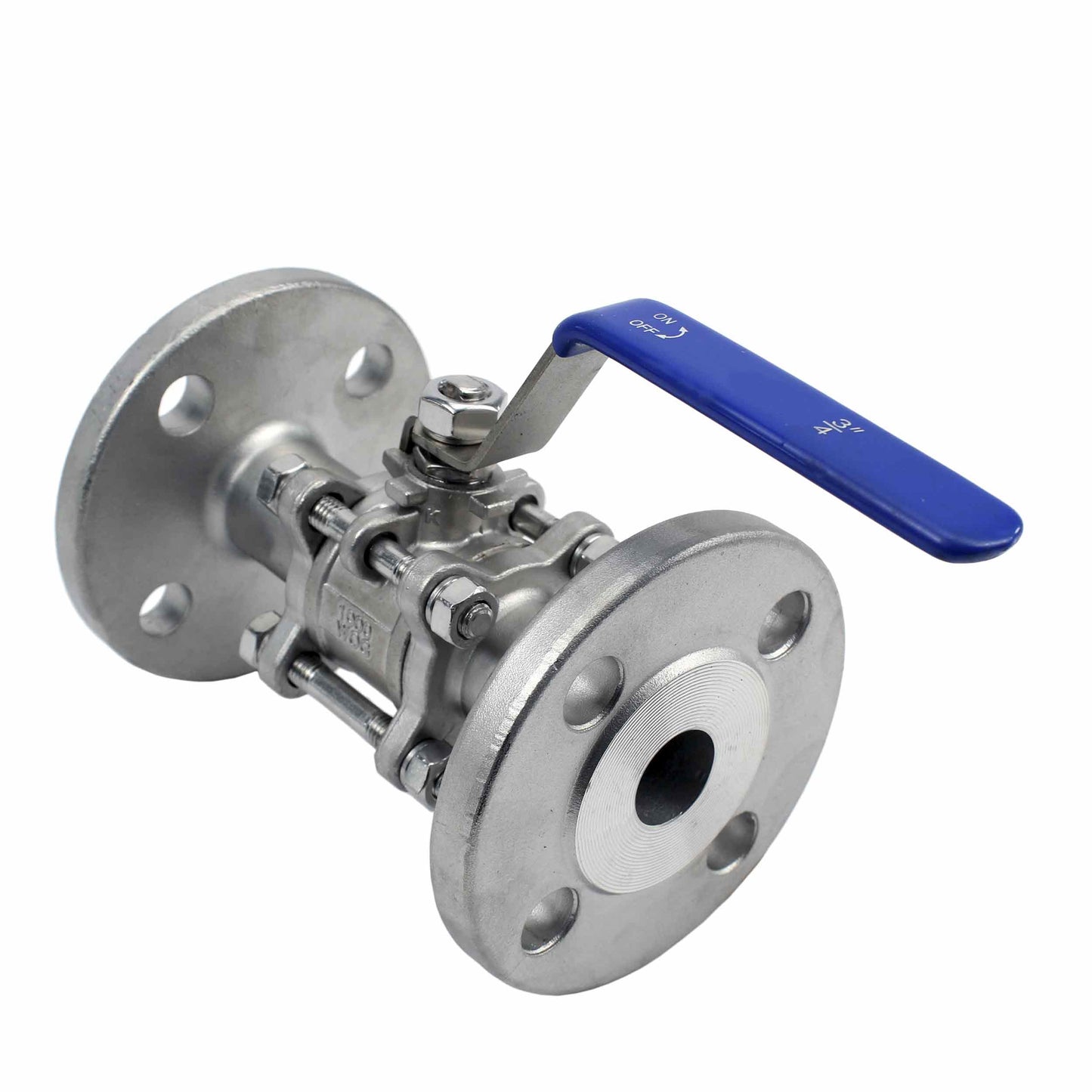 Stainless steel ball valve DNOVA BV3131P(3pc)-FP-F-H SS304, full port, flanged connection, with handle
