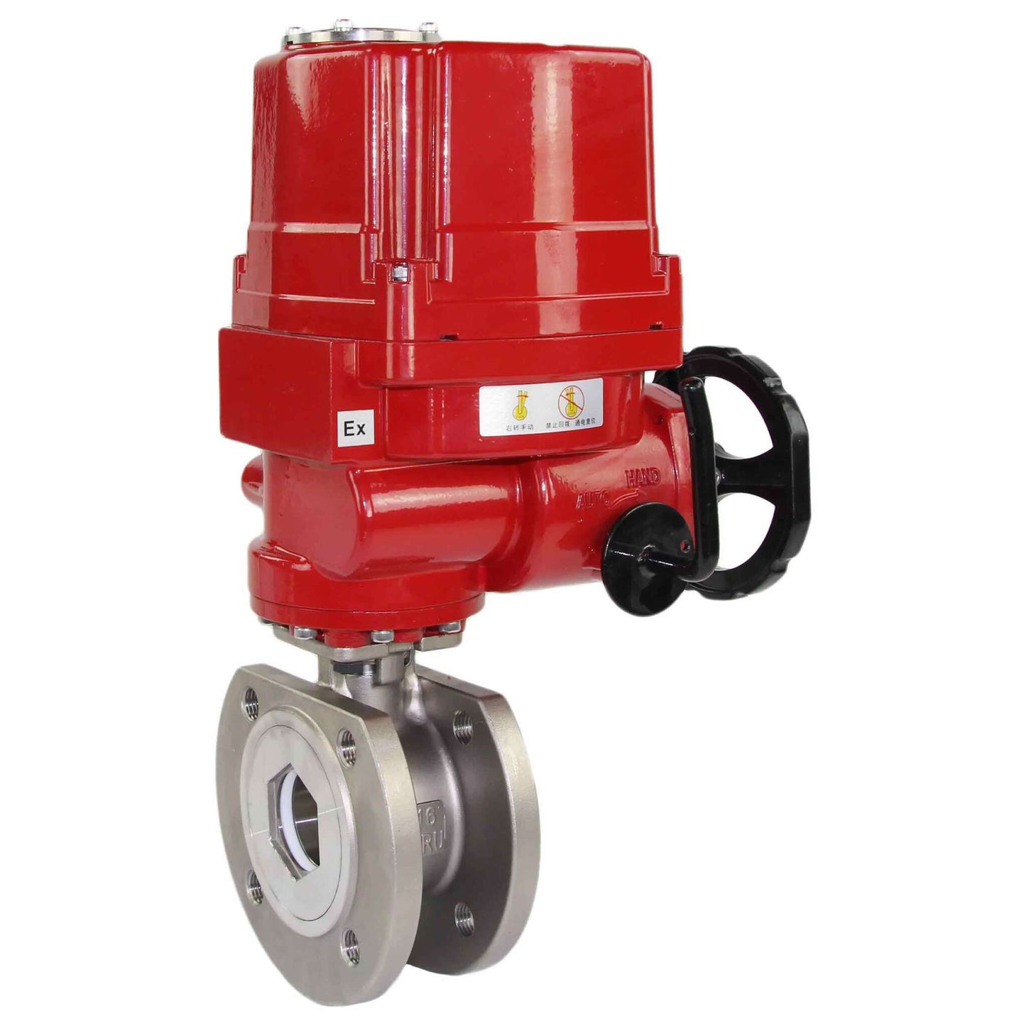 Stainless steel ball valve DNOVA kchmfp-DNOVA-ex-110/220v, body material - stainless steel AISI 316, ball material - stainless steel AISI 316, seal - PTFE, electric actuator operated