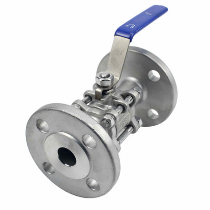 Stainless steel ball valve DNOVA BV3131P(3pc)-FP-F-H SS304, full port, flanged connection, with handle