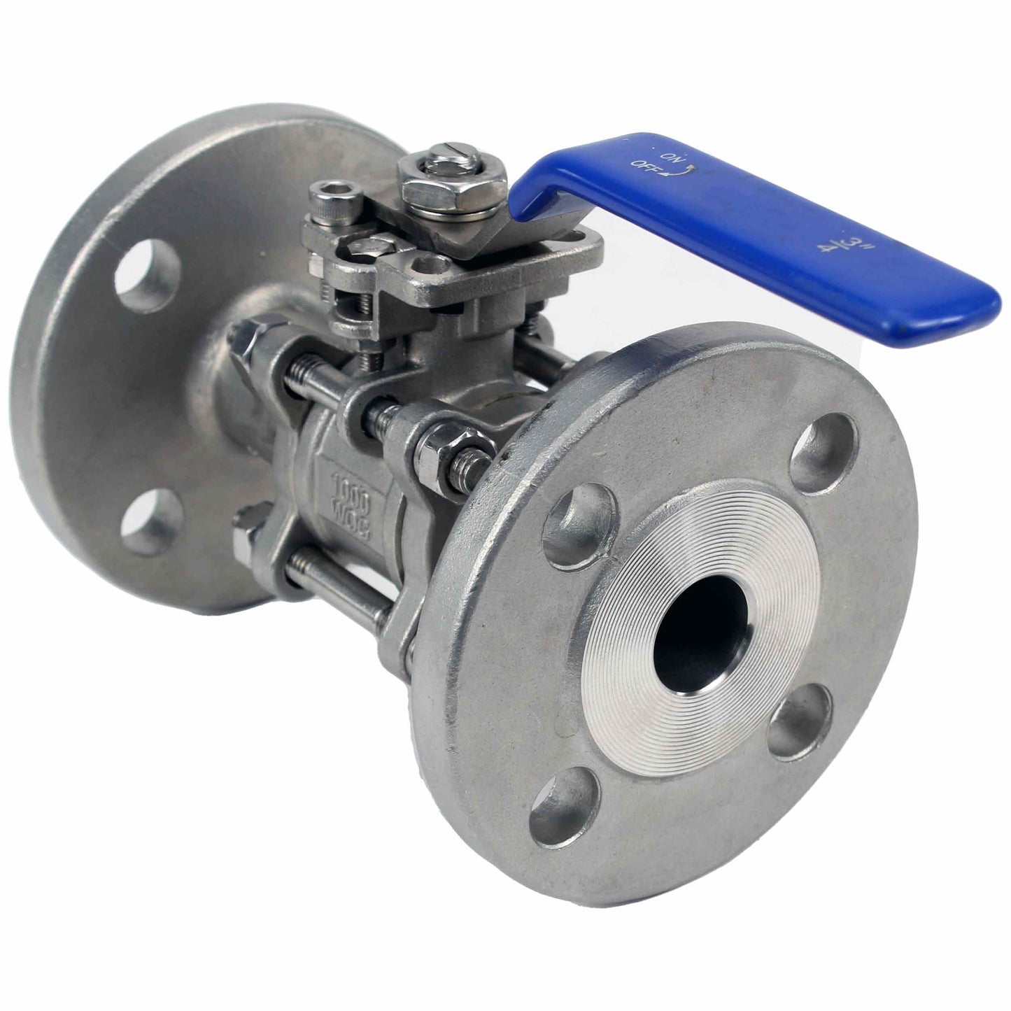 Stainless steel ball valve DNOVA BV.F.Fp.T.ISO.316.180 580 psi, SS316, full port, flanged connection, with ISO 5211 mounting pad
