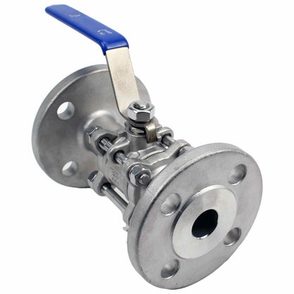 Stainless steel ball valve DNOVA BV3131P(3pc)-FP-F-H SS304, full port, flanged connection, with handle