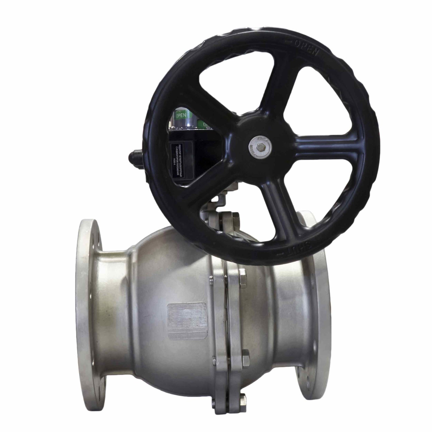 Válvula de bola de acero inoxidable DNOVA kchfp hgb, material del cuerpo - acero inoxidable AISI 316L, material de la bola - acero inoxidable AISI 316L, junta - PTFE, accionada por maneta