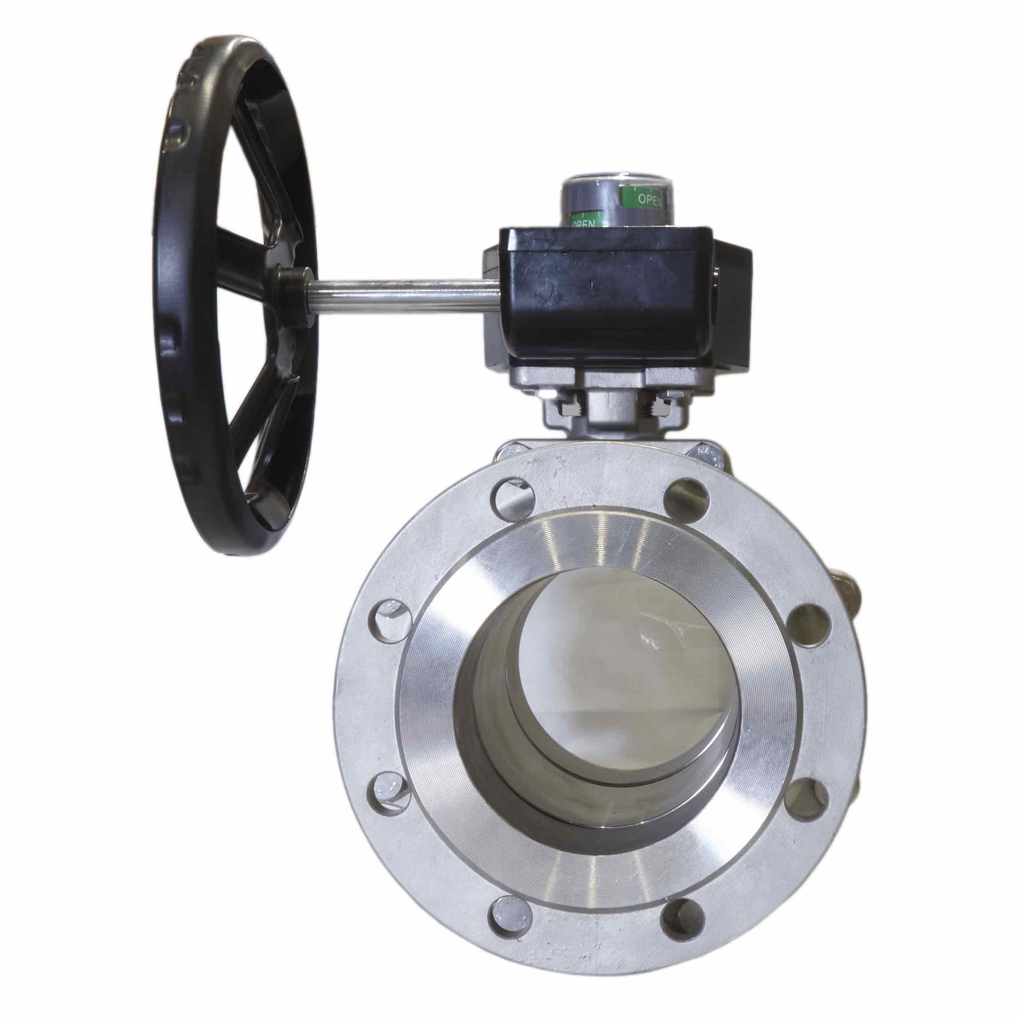 Válvula de bola de acero inoxidable DNOVA kchfp hgb, material del cuerpo - acero inoxidable AISI 316L, material de la bola - acero inoxidable AISI 316L, junta - PTFE, accionada por maneta