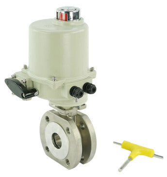 Válvula de bola de acero inoxidable DNOVA BVСЃFP.316.200 PSI232 de paso completo, brida compacta, actuador eléctrico GZ-OF 220 V