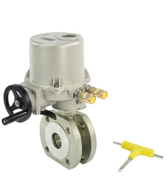 Válvula de bola de acero inoxidable DNOVA BVСЃFP.316.200 PSI232 de paso completo, brida compacta, actuador eléctrico GZ-OF 24 V