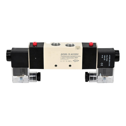 Distribuidor neumático DNOVA 4V320 AC220V, canales de trabajo de 8 mm, con control electromagnético de dos vías