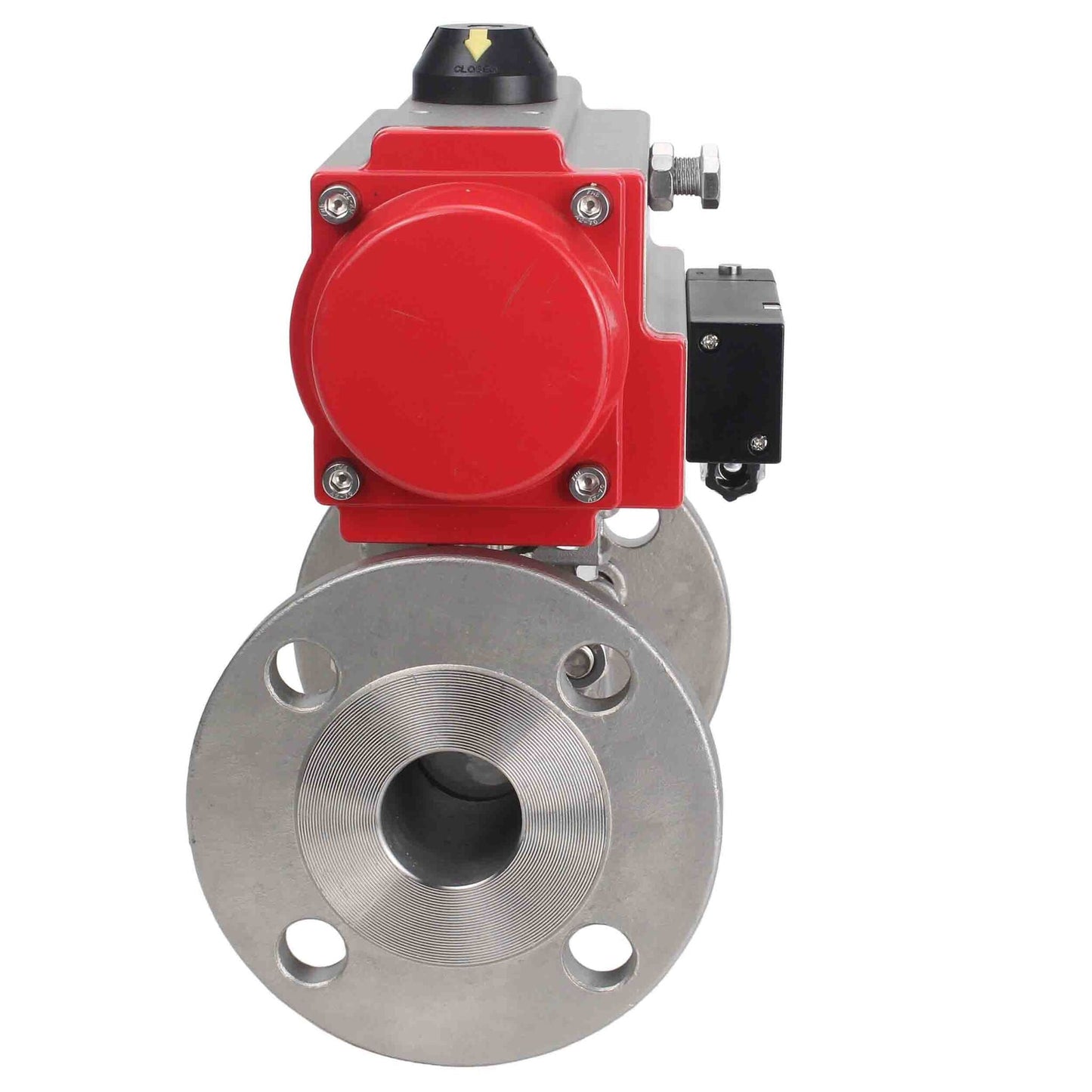 Stainless steel ball valve DNOVA ksfpt-304-180-da-4m310-110/220v, body material - stainless steel AISI 304, ball material - stainless steel AISI 304, seal - PTFE, pneumatic actuator operated