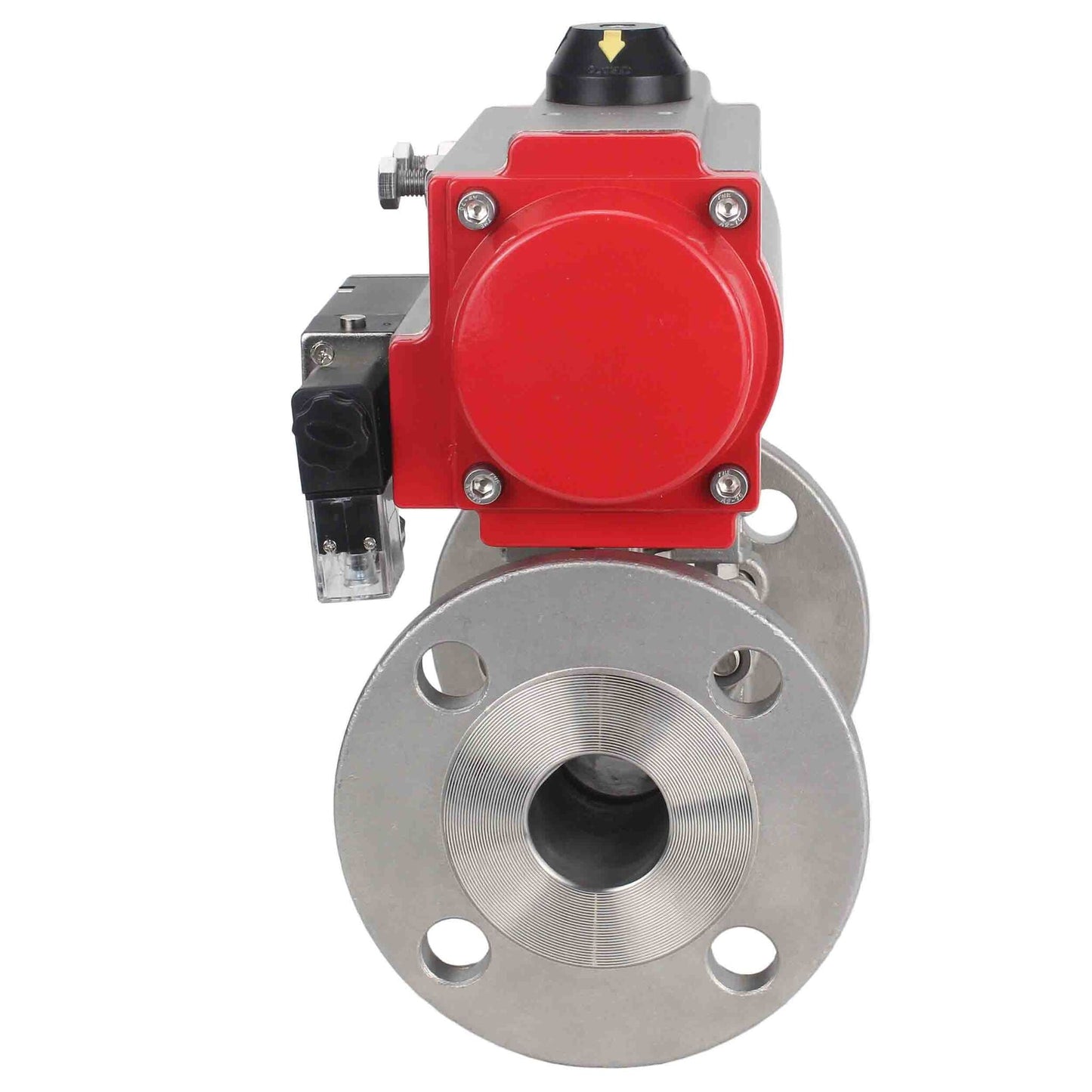 Stainless steel ball valve DNOVA ksfpt-304-180-da-4m310-110/220v, body material - stainless steel AISI 304, ball material - stainless steel AISI 304, seal - PTFE, pneumatic actuator operated
