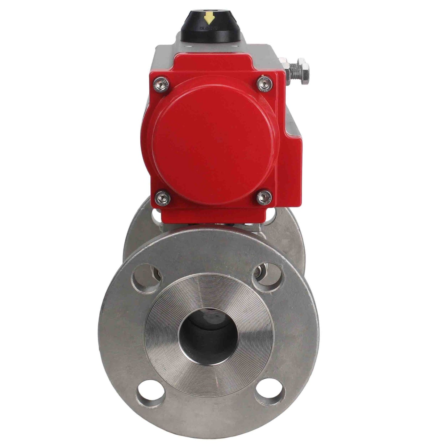 Stainless steel ball valve DNOVA ksfpt-304-180-da, body material - stainless steel AISI 304, ball material - stainless steel AISI 304, seal - PTFE, pneumatic actuator operated