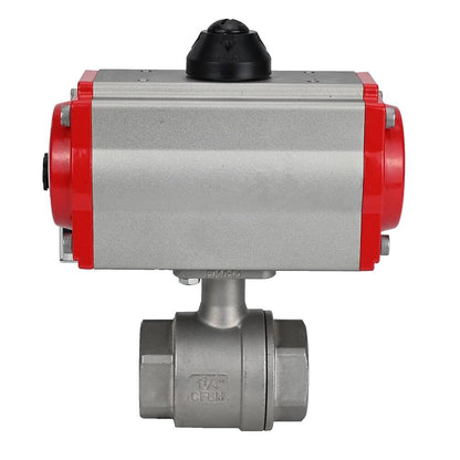 Stainless steel ball valve DNOVA kshmp316-DNOVA-sa-4m310-110/220v, body material - stainless steel AISI 316, ball material - stainless steel AISI 316, seal - PTFE, pneumatic actuator operated