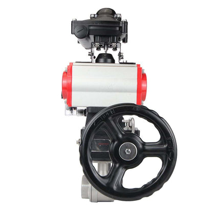 Stainless steel ball valve DNOVA kshmp316-DNOVA-da-4m310-24v-apl-210n-hdm, body material - stainless steel AISI 316, ball material - stainless steel AISI 316, seal - PTFE, pneumatic actuator operated