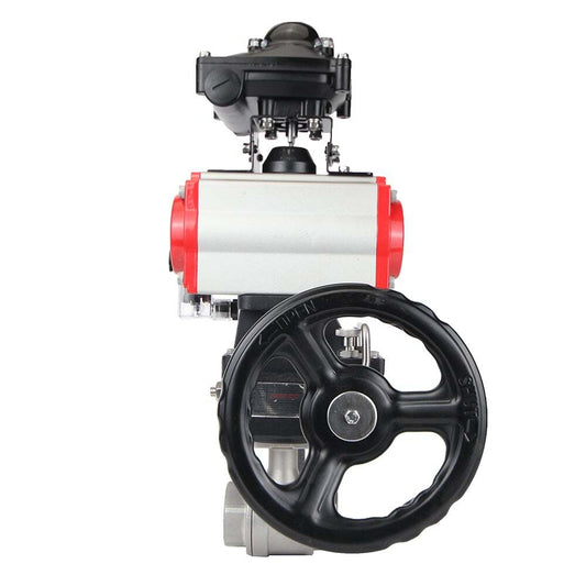 Stainless steel ball valve DNOVA kshmp316-DNOVA-da-4m310-24v-apl-210n-hdm, body material - stainless steel AISI 316, ball material - stainless steel AISI 316, seal - PTFE, pneumatic actuator operated