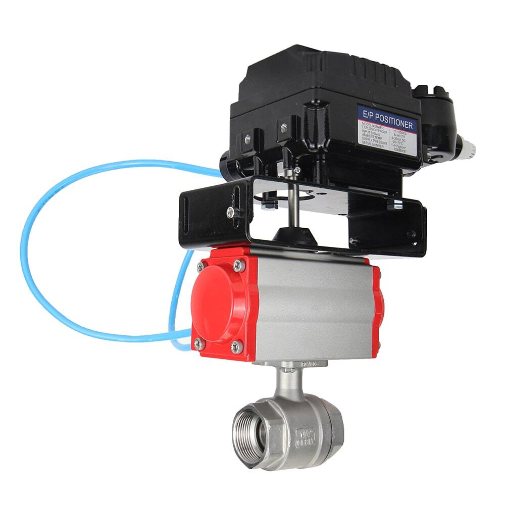 Stainless steel ball valve DNOVA kshmp316-DNOVA-da-yt1000rsn, body material - stainless steel AISI 316, ball material - stainless steel AISI 316, seal - PTFE, pneumatic actuator operated
