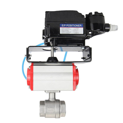 Stainless steel ball valve DNOVA kshmp316-DNOVA-sa-yt1000rsi, body material - stainless steel AISI 316, ball material - stainless steel AISI 316, seal - PTFE, pneumatic actuator operated