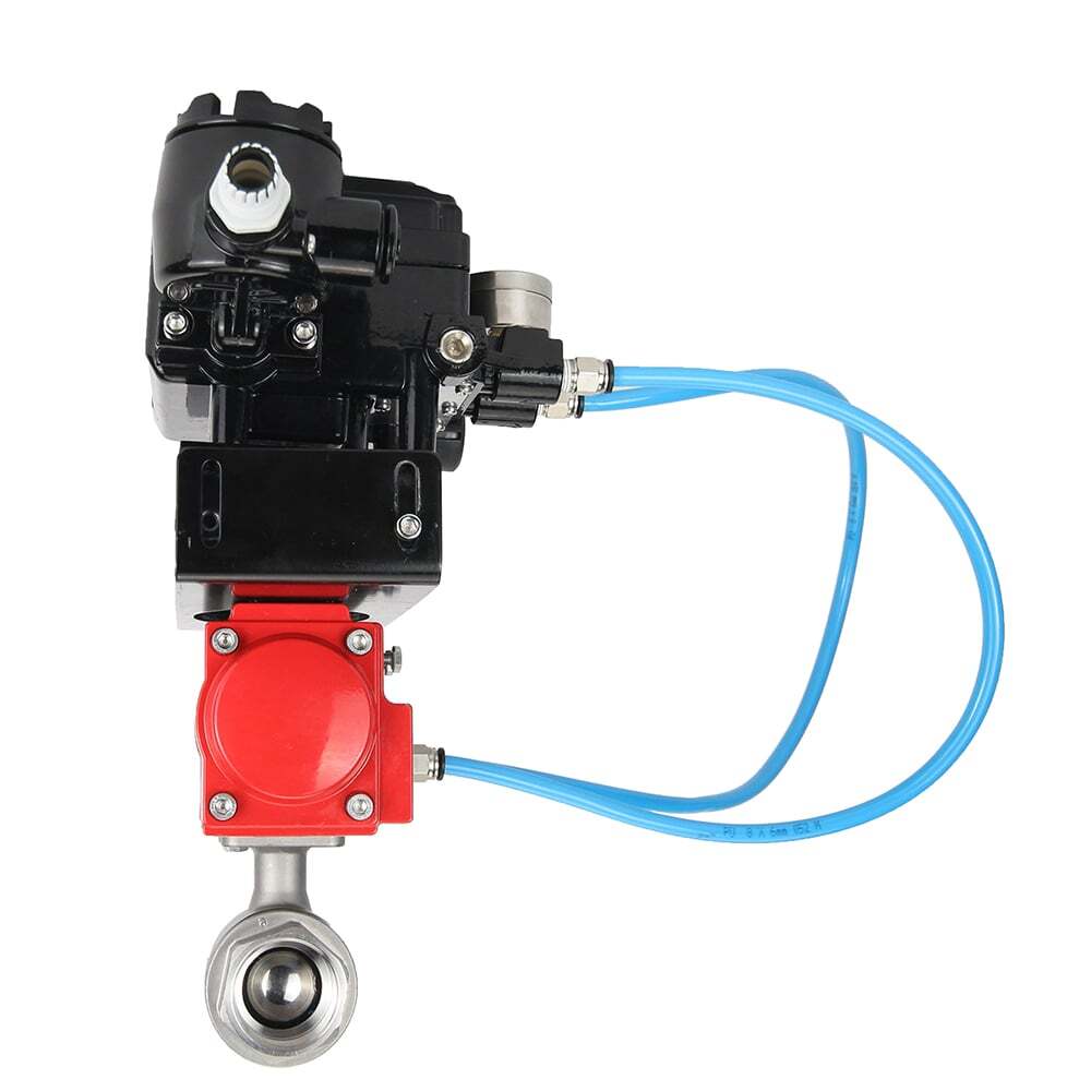 Stainless steel ball valve DNOVA kshmp316-DNOVA-da-yt1000rsn, body material - stainless steel AISI 316, ball material - stainless steel AISI 316, seal - PTFE, pneumatic actuator operated
