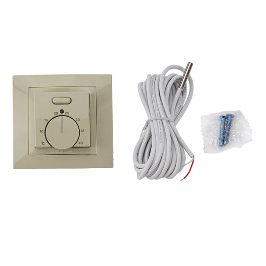 Floor heating thermoregulator DNOVA T03SM, body material - plastic, colour - beige, manual control