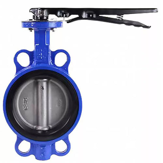Válvula de mariposa de agua DNOVA WBV1632E-2W-Fb, material del cuerpo - fundición QT450, material del disco - acero inoxidable AISI 316, junta - EPDM, manija