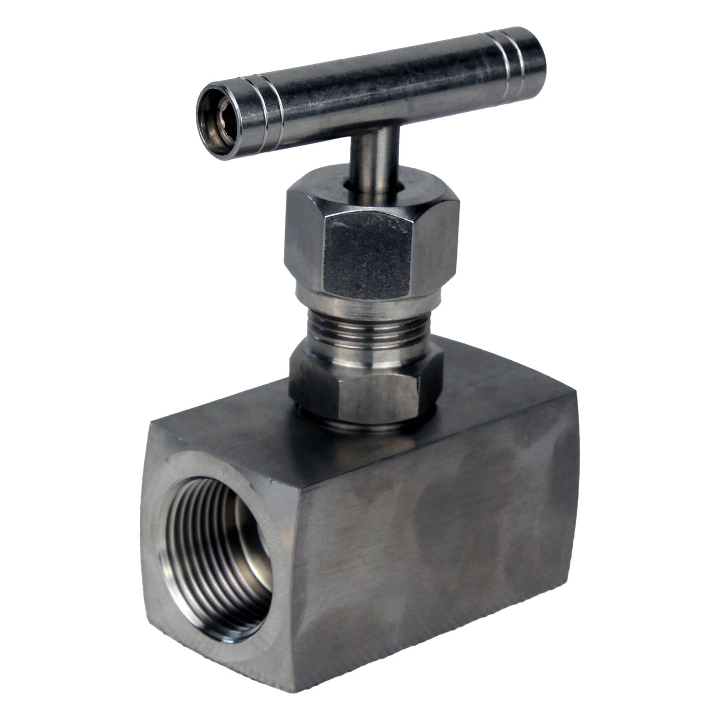 DNOVA VN31M-T-Ht threaded needle valve, body - stainless steel 304, seal - metal, with T-handle
