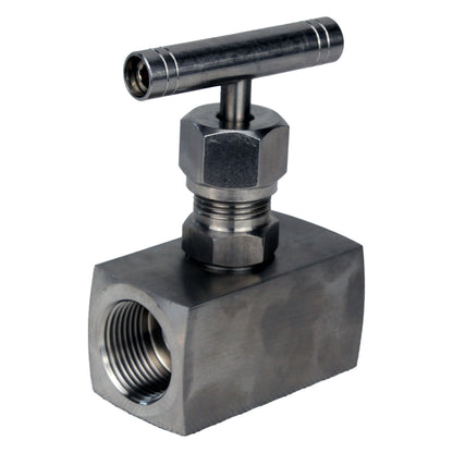 DNOVA VN31M-T-Ht threaded needle valve, body - stainless steel 304, seal - metal, with T-handle