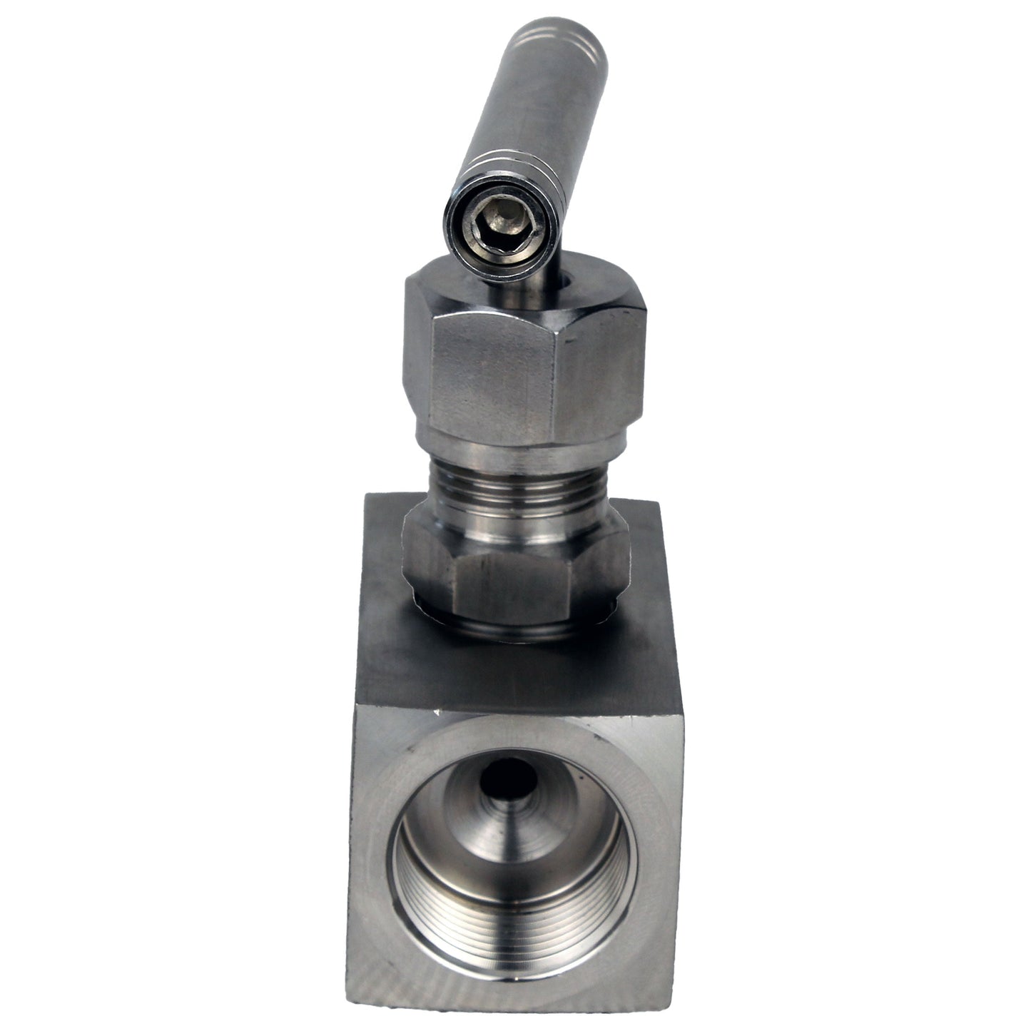 DNOVA VN31M-T-Ht threaded needle valve, body - stainless steel 304, seal - metal, with T-handle