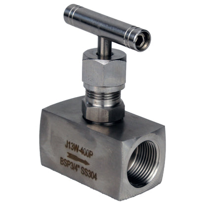 DNOVA VN31M-T-Ht threaded needle valve, body - stainless steel 304, seal - metal, with T-handle