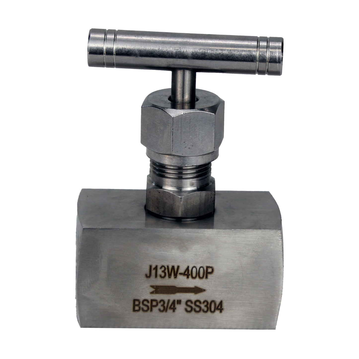 DNOVA VN31M-T-Ht threaded needle valve, body - stainless steel 304, seal - metal, with T-handle