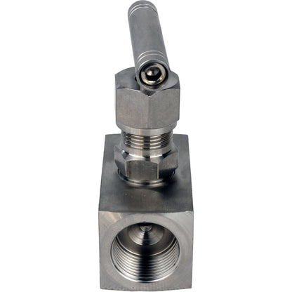 DNOVA VN32M-T-Ht threaded needle valve, body - stainless steel 316, seal - metal, with T-handle