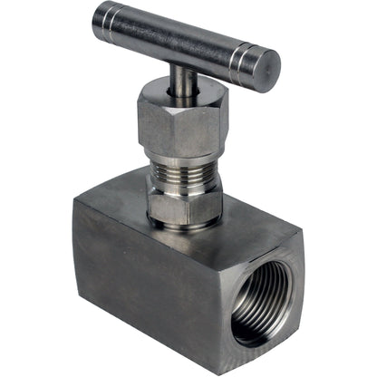DNOVA VN32M-T-Ht threaded needle valve, body - stainless steel 316, seal - metal, with T-handle