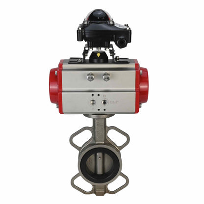 Válvula de mariposa de agua DNOVA 316l-viton-sa-apl210n, material del cuerpo - acero inoxidable AISI 316L, material del disco - acero inoxidable AISI 316L, sello - VITON, actuador neumático operado